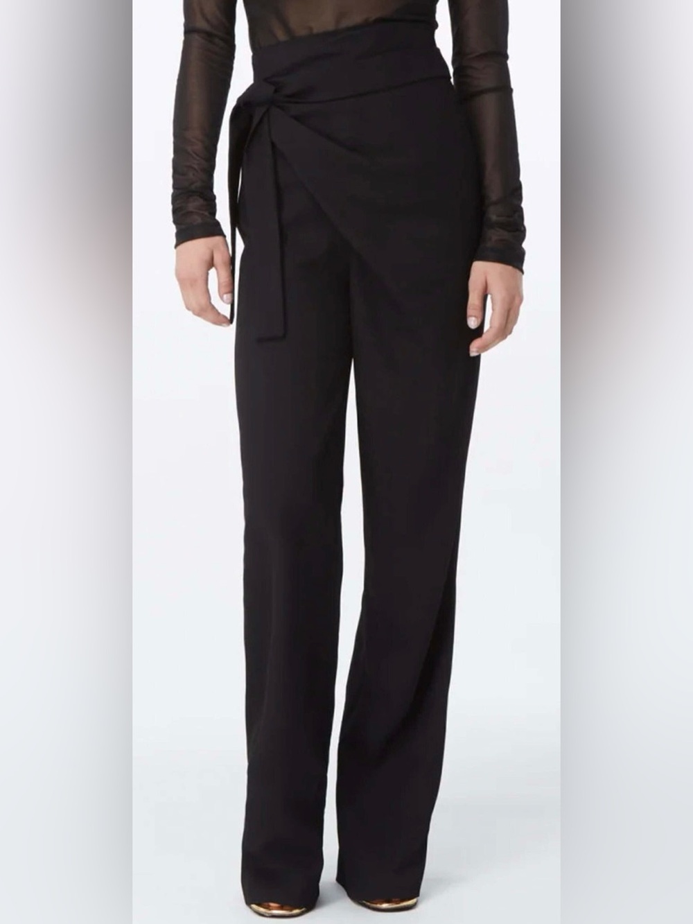 Gauge81 Carlow knott draped crepe wide-leg pants trousers SZ US 0 24” Waist NWOT